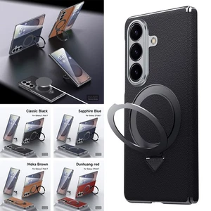 Funda de teléfono Mag Safe con soporte de anillo de cuero a prueba de golpes para Samsung Galaxy Z plegable 7 - Imagen 1 de 10