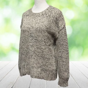 Suéter para mujer J CREW pequeño gris blanco jaspeado grueso tejido suéter lana alpaca - Imagen 1 de 12