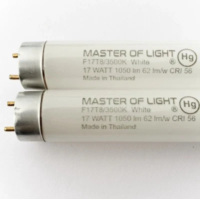 Paquete de 2 bombillas de tubo fluorescente de 2 pies F17T8/835 T8 3500K blanco neutro 17W 1... Foto 1 de 2