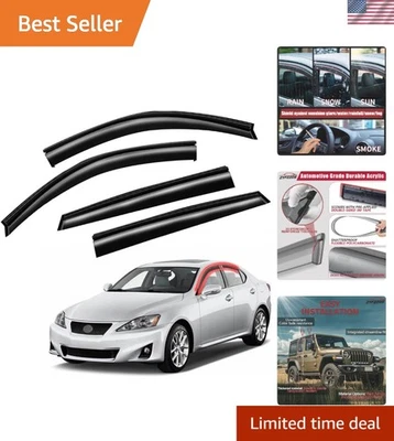 Smoke Window Visors Rain Guards for 2006-2012 Lexus IS250 & IS350 - 4PC Set - Image 1 of 4