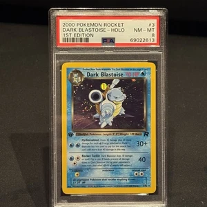 Dark Blastoise Holo #3 1st Edition Team Rocket 2000 Pokemon w Swirl ๐ฆ ๐ PSA 8 - Picture 1 of 3