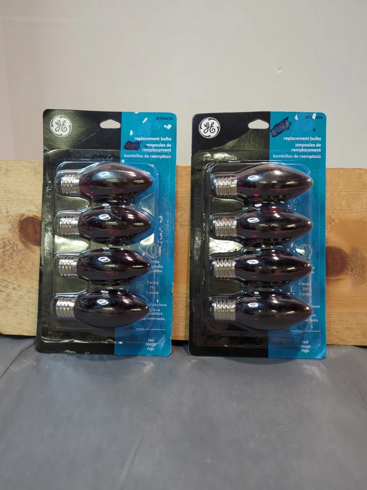 GE C-9 Cool Bright Replacement Bulbs/Red indoor/outdoor 2 Packs Of 4 Bulbs - Image 1 of 4