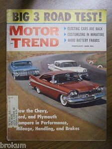 MOTOR TREND FEBRUAR 1959 ELEKTROAUTOS SIND ZURÜCK, ANPASSUNG IN MINIATUR - Bild 1 von 3