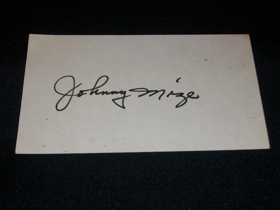 New York Giants HOF Johnny Mize (d.93) Signed Auto 3x5 Vintage Index Card  M7 - Image 1 of 1