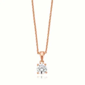 HUSH 9ct Rose Gold Round Brilliant Cut with 1/2 CARAT of Diamond Simulants Pe... - Picture 1 of 12