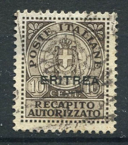 Eritrea 1939 Sass. RA 1 Usato 100% Recapito autorizzato 10 c. - Immagine 1 di 1