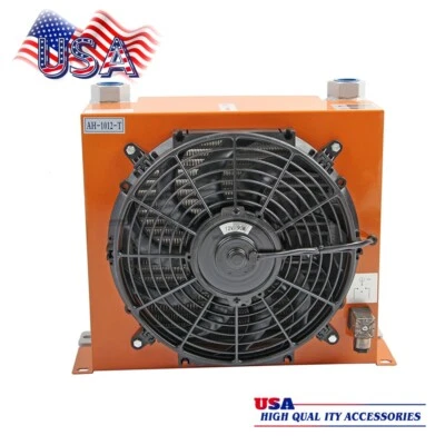 Enfriador de aceite hidráulico industrial con ventilador de flujo de disipación de calor radiador 100L/mi 12V Foto 1 de 4
