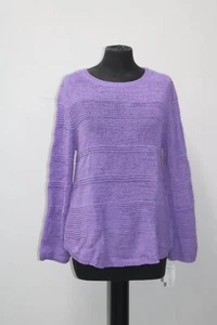 STYLE & CO Sweater Mixed Stitch Tape Pullover Purple LARGE - Picture 1 of 3