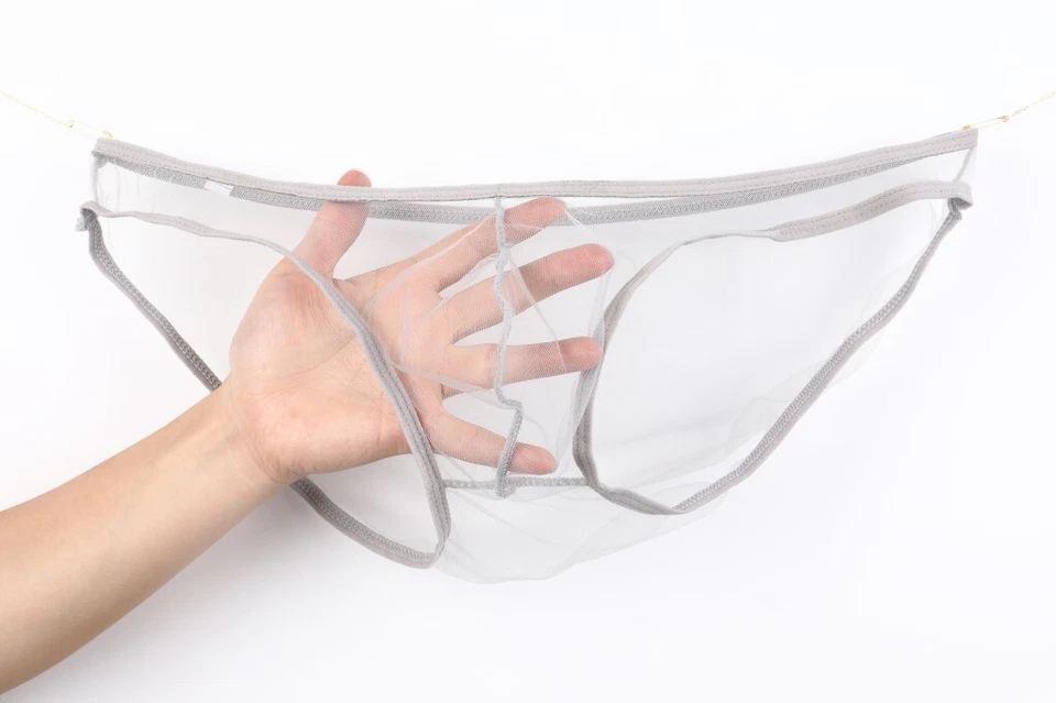 Uomo Velato a Rete Trasparente Bikini Intimo Tanga Perizoma Mutande Ca - Immagine 1 di 4