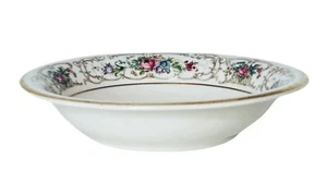 VTG Lamberton FLORA Ivory Fine China Flowers Porcelain Fruit Dessert Bowl MINT - Picture 1 of 7
