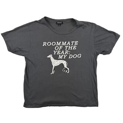 Camisa Wildfox Mujer Grande Compañera de Cuarto del Año My Dog Divertida Gráfica Camiseta Gris Foto 1 de 4