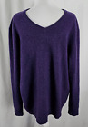 Club Room Mens V Neck Sweater Solid Purple Pure Cashmere Xl