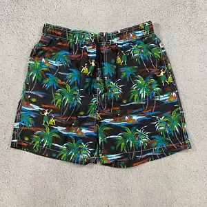 Trader Bay Shorts Mens Medium Black Mesh Lined Swim Trunks Hawaiian Ocean Beach - Picture 1 of 13