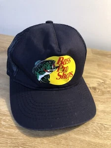 Bass Pro Shops Hat Logo Mesh Fishing Hunting Trucker Cap Snapback Blue - Picture 1 of 8