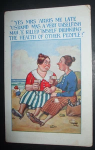 Old Comic BOOZE BEER HUSBAND WAS UNSELFISH KILLED HIMSELF DRINKING OTHERS HEALTH - Picture 1 of 2