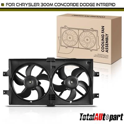 Conjunto de ventilador de refrigeración doble 4 pines para Chrysler 300M Concorde Dodge Intrepid 4596402AA Foto 1 de 4