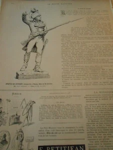 Gravure 1885 - Statue de Joubert inauguré à Bourg dans l'Ain - Imagen 1 de 1