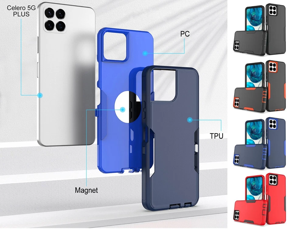 Para Boost Celero 5G PLUS - Estuche de doble capa a prueba de golpes a prueba de impactos Foto 1 de 1