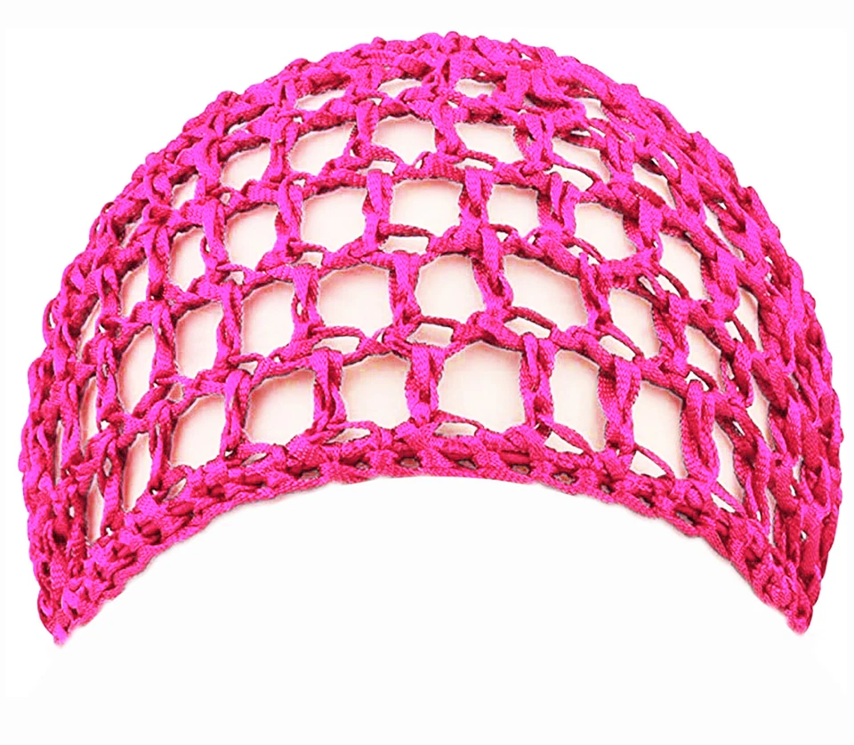 Malla Crochet Cabello Red Rayón Tejido Snood Sombrero Grueso Corto Mujeres Kufi Cabello Snoods Foto 1 de 1