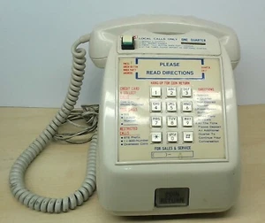 Vintage 1990's Telco 674 ECP Pay Coin Telephone Cream Color Untested As Is - Picture 1 of 17