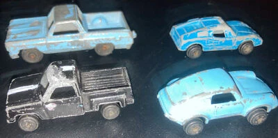 tiny vintage diecast cars used worn See Pictures - Image 1 of 4