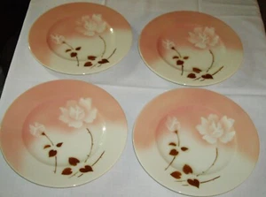 "Placos vintage Syracuse China SEÑORA ROSA MARIPOSA marfil antiguo 8" ~ conjunto de 4 ~ - Imagen 1 de 13