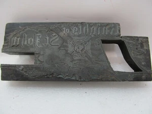 Antique Knights of St. John Printers Block May 6 1886 - Picture 1 of 9