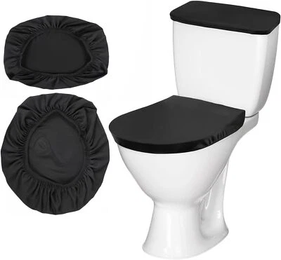 Cubierta de tapa de inodoro y cubiertas universales para tanque negras Foto 1 de 4