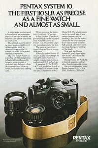 Pentax 110 SLR Camera fine watch Pontiac GMC car Back to back printed ad - Picture 1 of 10