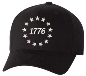 1776 Stars Embroidered FLEX FIT Hat - Declaration of Independence Hat - Various - Picture 1 of 24