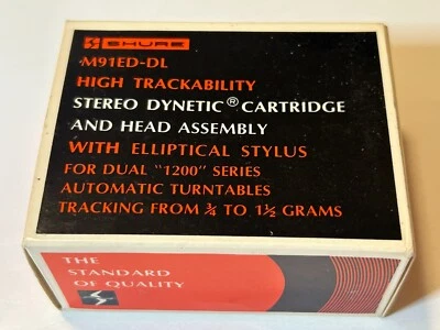 NUEVO Cartucho Dinético Shure M91ED-DL con Conjunto de Cabezal para Serie Dual 1200. NOS Foto 1 de 4