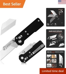 Folding Utility Knife,G10 Handle Heavy Duty Safety Box Cutter,Razor Knife & E... - Picture 1 of 10