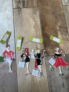 Girly Christmas set of 4 ornaments new cute friend saying - Picture 1 of 5