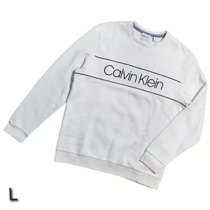 Calvin Klein White Crewneck Men Sweatshirt US Large - Picture 1 of 3