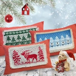 Knitting pattern Interchangeable pillow panels to decorate Christmas + 1 free - Picture 1 of 7