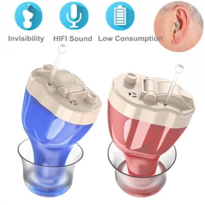 1 Pair Of Digital Hearing Aid Severe Loss Invisible ITE Ear Aids Voice Amplifier - Image 1 of 4