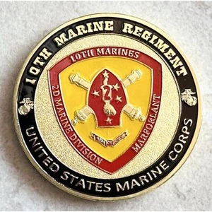 US MARINE CORPS - 10º REGIMIENTO DE MARINES Moneda Desafío - Imagen 1 de 2
