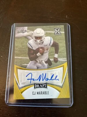 2021 Leaf Draft Football CJ Marable RC Auto Gold Parallel #BA-CJM Chanticleers - Image 1 of 2