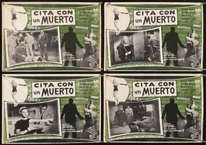 S464 ..... TERMIN MIT EINEM SCHATTEN, 4 mexikanische Lobbykarten '58 George Nader - Bild 1 von 3