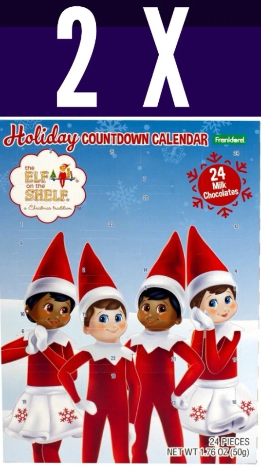 ELF ON THE SHELF Christmas Advent Chocolate Countdown Calendar NEW ~ 2 Pack - Image 1 of 1