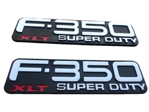 99-04 Ford F-350 Super Duty XLT Fender Emblem F81Z-16720-SA Nameplate Badge Set - Picture 1 of 3