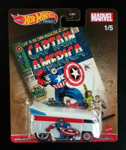 Hot Wheels Pop Culture Marvel Captain America Volkswagen T1 Drag Bus Diecast - Picture 1 of 6
