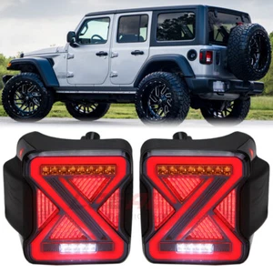 For Jeep Wrangler JL 2018-23 LED Tail Light Assembly Brake Lamp W/ Turn Smoke 2x - Picture 1 of 15