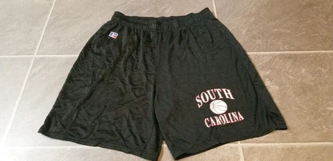VTG SOUTH CAROLINA GAMECOCKS RUSSELL ATHLETIC MESH BASKETBALL SHORTS SZ 2XL Cover