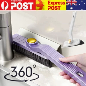 Rotating Multi-function Crevice Cleaning Brush Stiff Bristle Tile Floor Brush AU - Picture 1 of 15