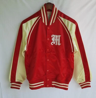Vintage Descente Japan Satin Varsity Jacket Student Red & White Size M - Image 1 of 4