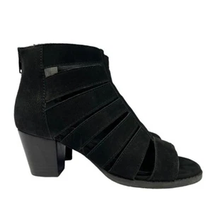 Vionic Harlow schwarze Damen-Gladiator-Ledersandalen Blockabsatz hinten Reißverschluss Größe 6 - Bild 1 von 11