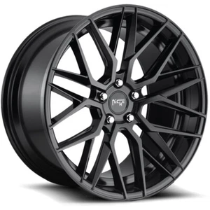 19x8.5 +42 F, 19x9.5 +48 R, Niche M190 Gamma 5x112 Matte Black Wheels (Set of 4) - Picture 1 of 3