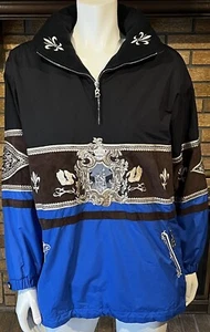Bogner Blue Black Brown Embroidered Ski Tac Pullover 1/4 Zip Jacket - Picture 1 of 15