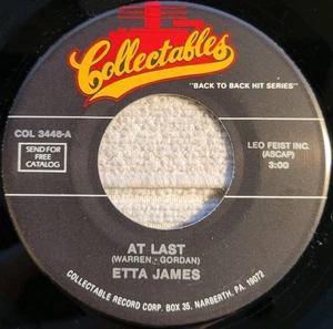 Etta James "At Last / My Dearest Darling"  minor warp see video VG+ - Imagen 1 de 3